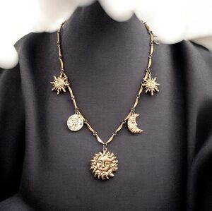 Zara Gold Sun and Moon Necklace